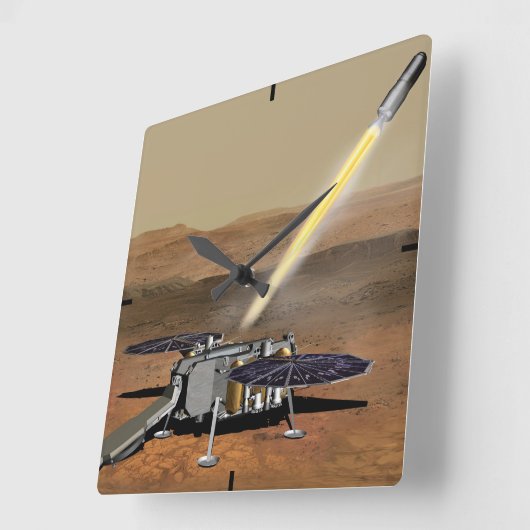 Mars Ascent Vehicle gelanceerd vanaf Mars. Vierkante Klok (Hoek)