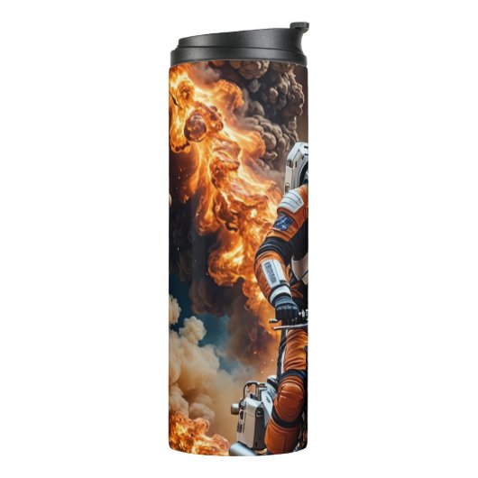 Mars Astronaut Biker Thermal Tumbler Thermosbeker (Gedraaid links)