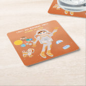 Mars astronaut jongen thema verjaardagsfeestje kartonnen onderzetters (Schuin)