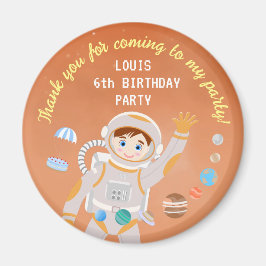 Mars astronaut jongen thema verjaardagsfeestje magneet
