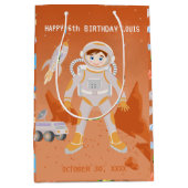 Mars astronaut jongen thema verjaardagsfeestje medium cadeauzakje (Voorkant)