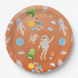 Mars astronaut jongen thema verjaardagsfeestje papieren bordje