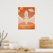 Mars astronaut jongen thema verjaardagsfeestje poster (Keuken)