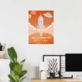 Mars astronaut jongen thema verjaardagsfeestje poster (Thuiskantoor)