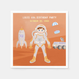 Mars astronaut jongen thema verjaardagsfeestje servet