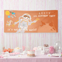 Mars astronaut jongen thema verjaardagsfeestje spandoek
