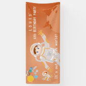 Mars astronaut jongen thema verjaardagsfeestje spandoek (Verticaal)