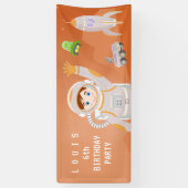 Mars astronaut jongen thema verjaardagsfeestje spandoek (Verticaal)