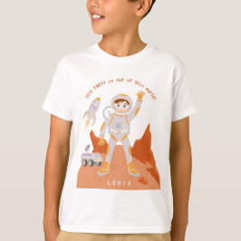 Mars astronaut jongen thema verjaardagsfeestje t-shirt