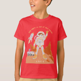 Mars astronaut jongen thema verjaardagsfeestje t-shirt