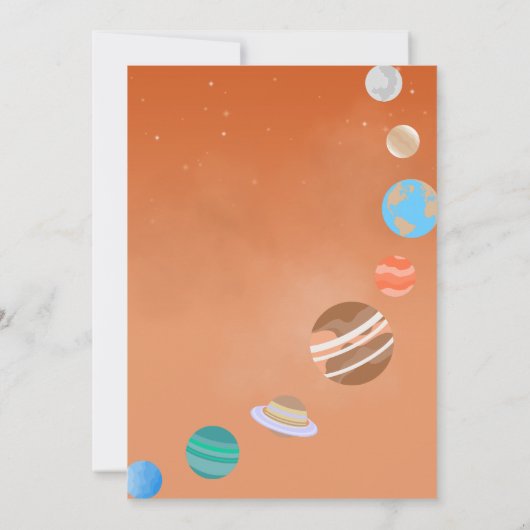 Mars astronaut jongen verjaardagsfeestje thema kaart (Achterkant)