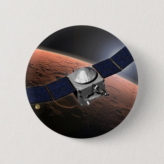 Mars atmosfeer en vluchtige evolutie missie. ronde button 5,7 cm (Voorkant)