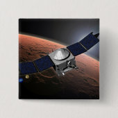 Mars atmosfeer en vluchtige evolutie missie. vierkante button 5,1 cm (Voorkant)