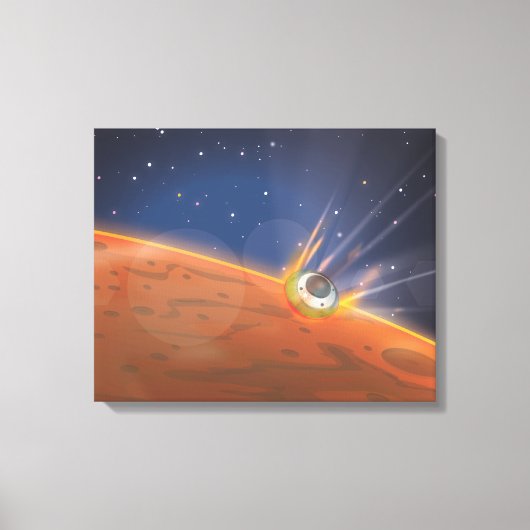 Mars atmosferische entry ruimtevaartuig canvas afdruk (Voorkant)