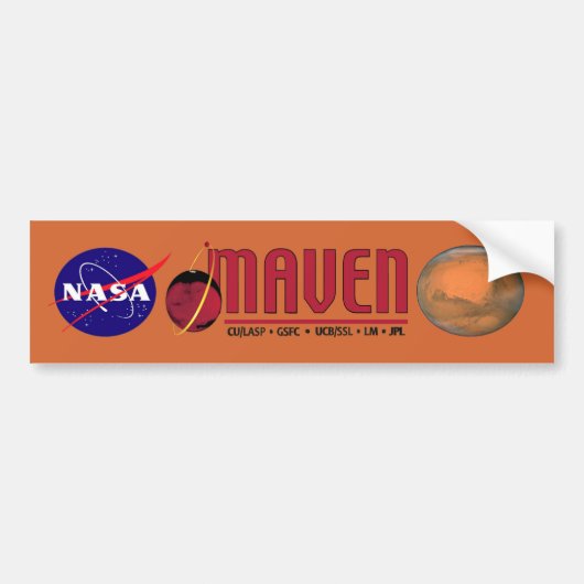 Mars Atmosphere and Volatile EvolutioN (MAVEN) Bumpersticker (Voorkant)