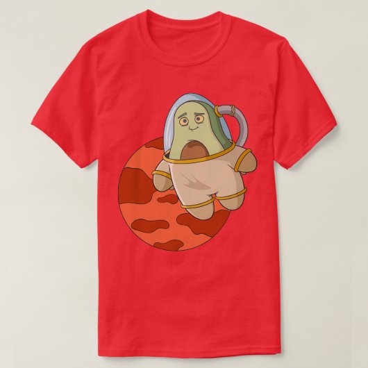 Mars Avocado-ontwerp voor een ruimtegolf T-shirt (Design voorkant)