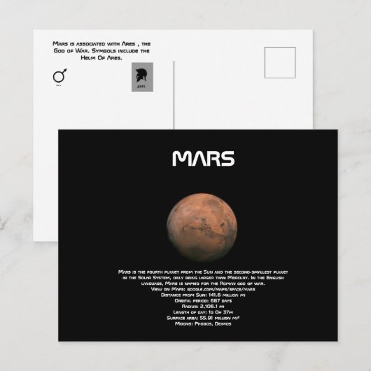 Mars-Briefkaart Briefkaart (Voorkant / Achterkant)