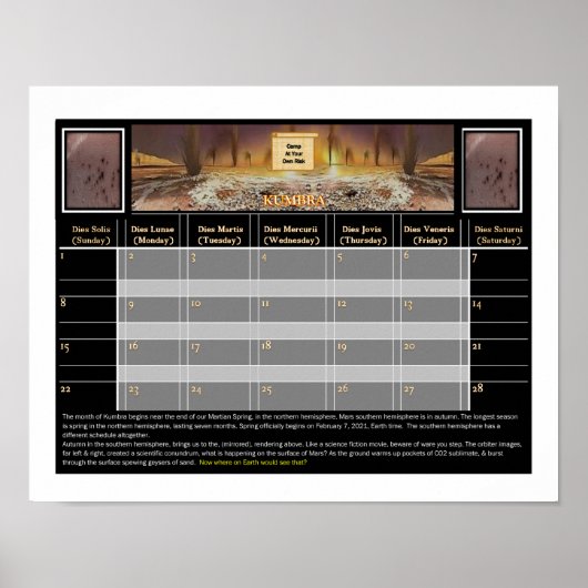 Mars Camping is verboden Poster (Voorkant)