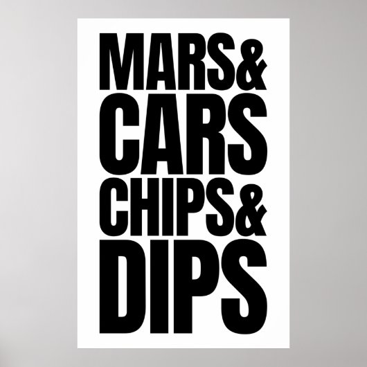 Mars & Cars Chips & Dips - Elon Musk's Twitter Bio Poster (Voorkant)