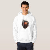 Mars Crimson Orbit Hemelse Gotische Hoodie (Voorkant volledig)