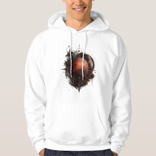 Mars Crimson Orbit Hemelse Gotische Hoodie (Voorkant)