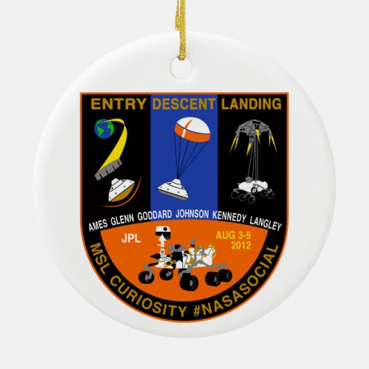 Mars Curioisty EDL NASA Social ornament (Achterkant)