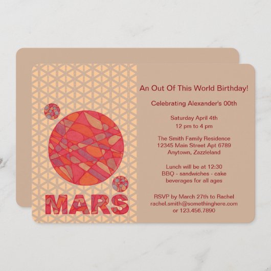 Mars De Rode Planeet Ruimte Geek Zonnestelsel Fun Kaart (Voorkant / Achterkant)