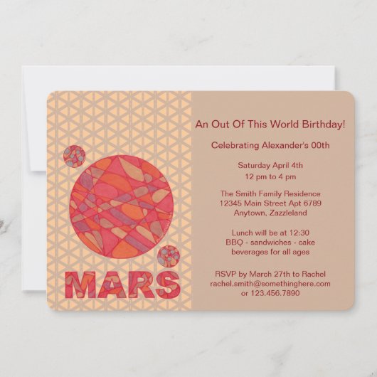 Mars De Rode Planeet Ruimte Geek Zonnestelsel Fun Kaart (Voorkant)