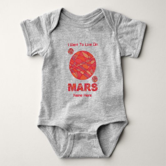 Mars De Rode Planeet Ruimte Geek Zonnestelsel Fun Romper (Voorkant)
