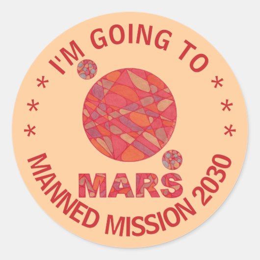 Mars De Rode Planeet Ruimte Geek Zonnestelsel Fun Ronde Sticker (Voorkant)