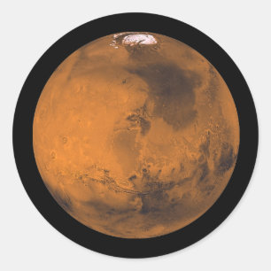 Mars de Rode Planet in de Buitenruimte Ronde Sticker