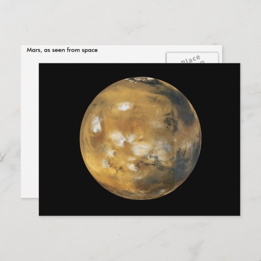 Mars!  Een mooi afbeelding uit de ruimte.  NASA Briefkaart (Voorkant / Achterkant)