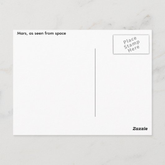 Mars! Een mooi afbeelding uit de ruimte. NASA Briefkaart (Achterkant)