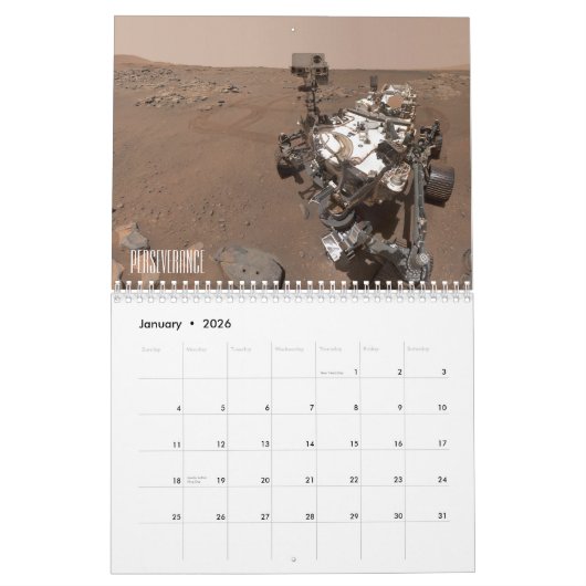 Mars en Mars ruimtevaartuig Kalender (Jan 2026)