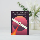 Mars Express - Verkenning van Mars Ruimtekunst. Briefkaart (Staand voorkant)