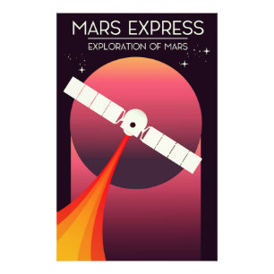 Mars Express - Verkenning van Mars Ruimtekunst. Foto Afdruk