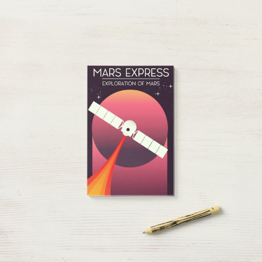 Mars Express - Verkenning van Mars Ruimtekunst. Post-it® Notes (Op bureau)
