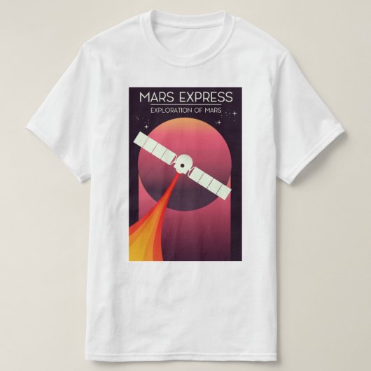 Mars Express - Verkenning van Mars Ruimtekunst. T-shirt (Design voorkant)