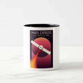 Mars Express - Verkenning van Mars Ruimtekunst. Tweekleurige Koffiemok