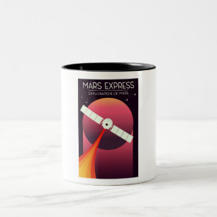 Mars Express - Verkenning van Mars Ruimtekunst. Tweekleurige Koffiemok