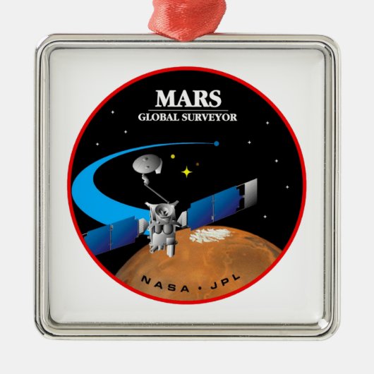 Mars Global Surveyor Metalen Ornament (Voorkant)