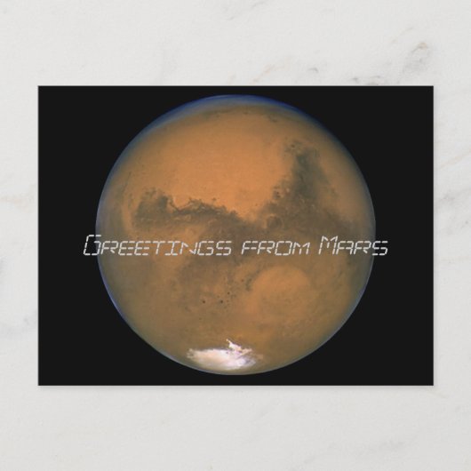 Mars, groeten van Mars Briefkaart (Voorkant)