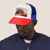 Mars Habitat Alpha – AI Sci-Fi Architectuur Trucker Pet (In situ)