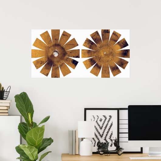 Mars - Hemisferische Kaart Poster (Thuiskantoor)