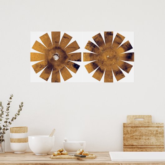 Mars - Hemisferische Kaart Poster (Keuken)