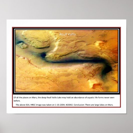 Mars het grootste bekende meer poster (Voorkant)