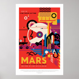 Mars Historic Sight vakantion advertentie ruimteto Poster