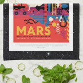 Mars Historic Sight vakantion advertentie ruimteto Theedoek (Gevouwen)