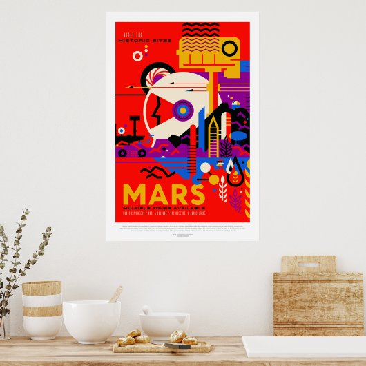  Mars Historisch Sites Space Travel Poster (Keuken)