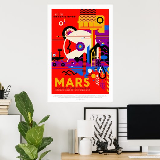  Mars Historisch Sites Space Travel Poster (Thuiskantoor)